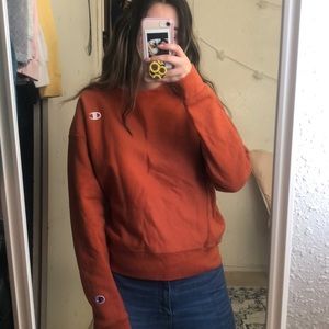 Champion Crewneck Pumpkin/Rust barely worn 🎃